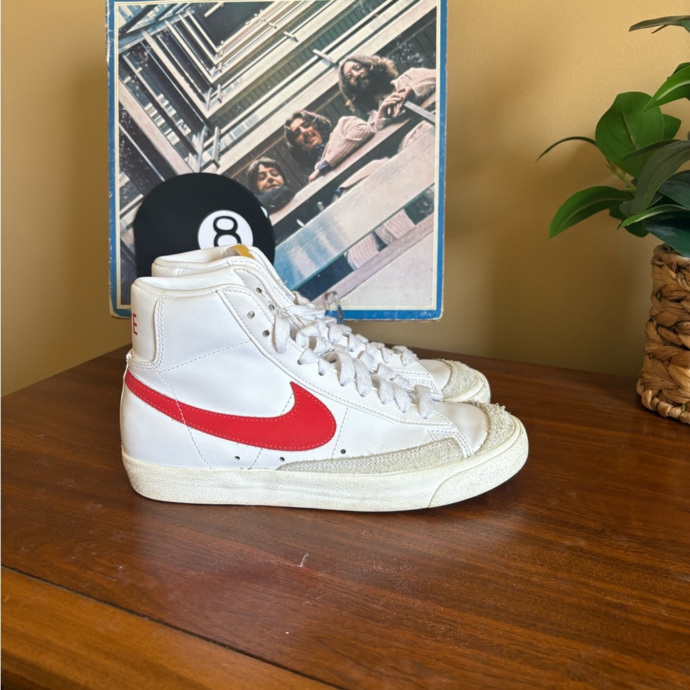 Nike White and Red High-Top blazers